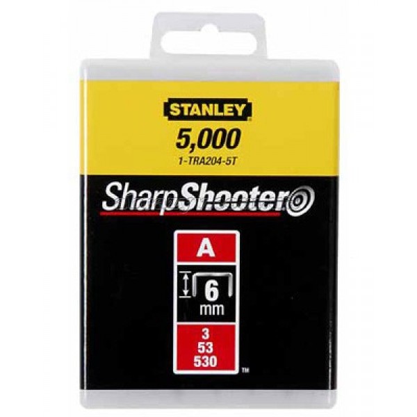 Скобы для степлера ручного Light Duty тип А 6 мм Stanley 1-TRA204T