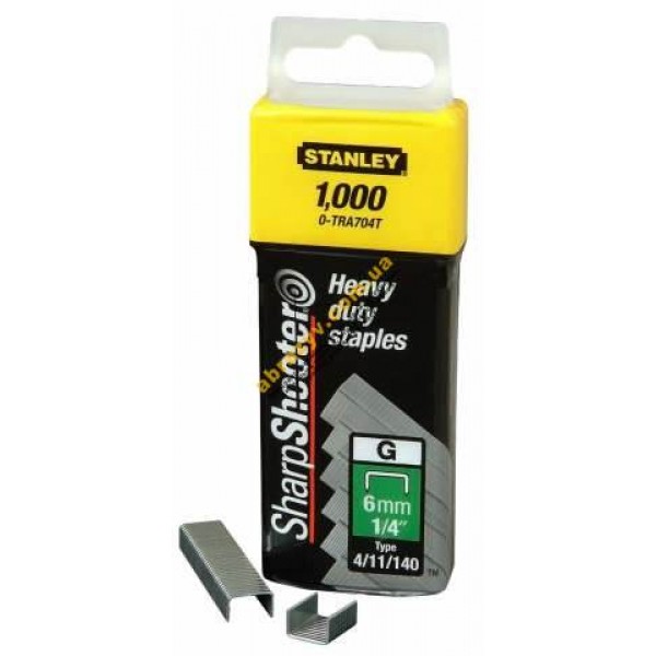 Скобы для степлера ручного Heavy Duty тип G 6 мм Stanley 1-TRA704T