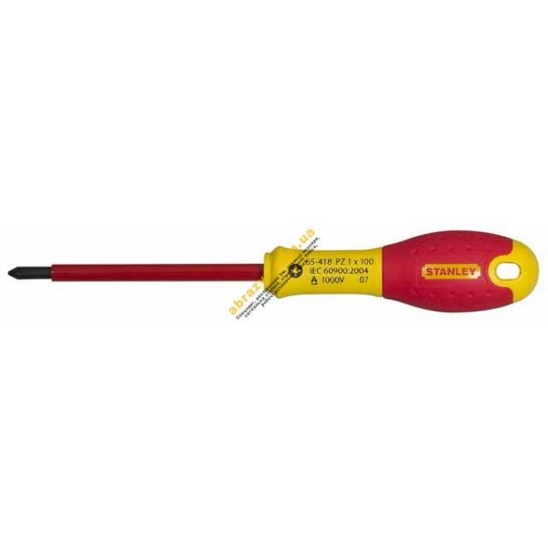 Отвертка диэлектрическая 125 мм Stanley FatMax VDE 1000V 0-65-419 под шлиц Pz2