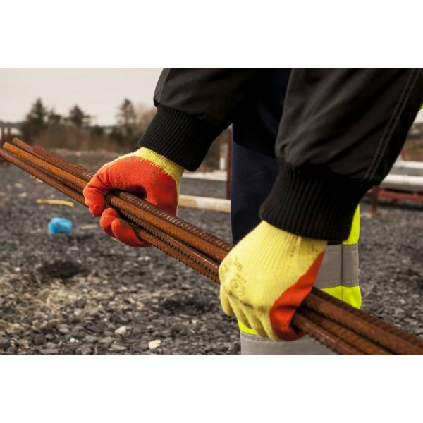 Перчатки рабочие Classic Grip с латексным покрытием желтый-оранжевый Portwest A150
