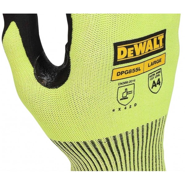 Перчатки рабочие с нитриловым покрытием DeWALT DPG855L