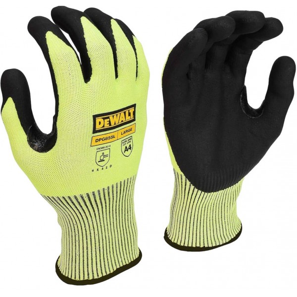 Перчатки рабочие с нитриловым покрытием DeWALT DPG855L