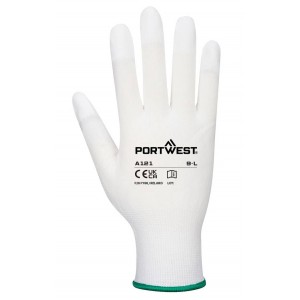 Перчатки рабочие с ПУ покрытием на кончиках пальцев серый Portwest A121