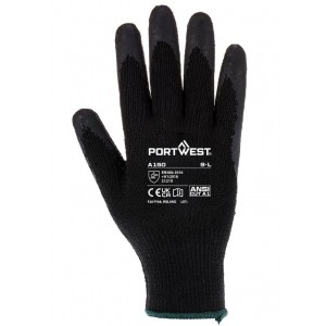 Перчатки рабочие Classic Grip с латексным покрытием черный Portwest A150